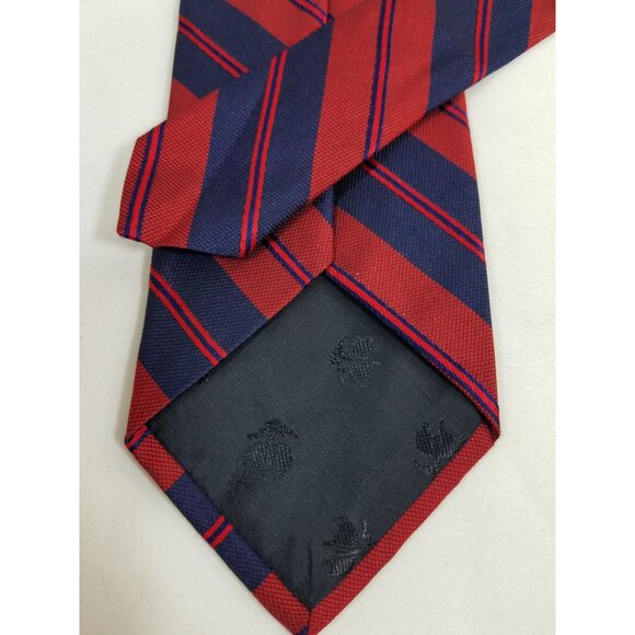 Brooks Brothers Red & Navy Blue Striped Silk Tie - Picture 6 of 9